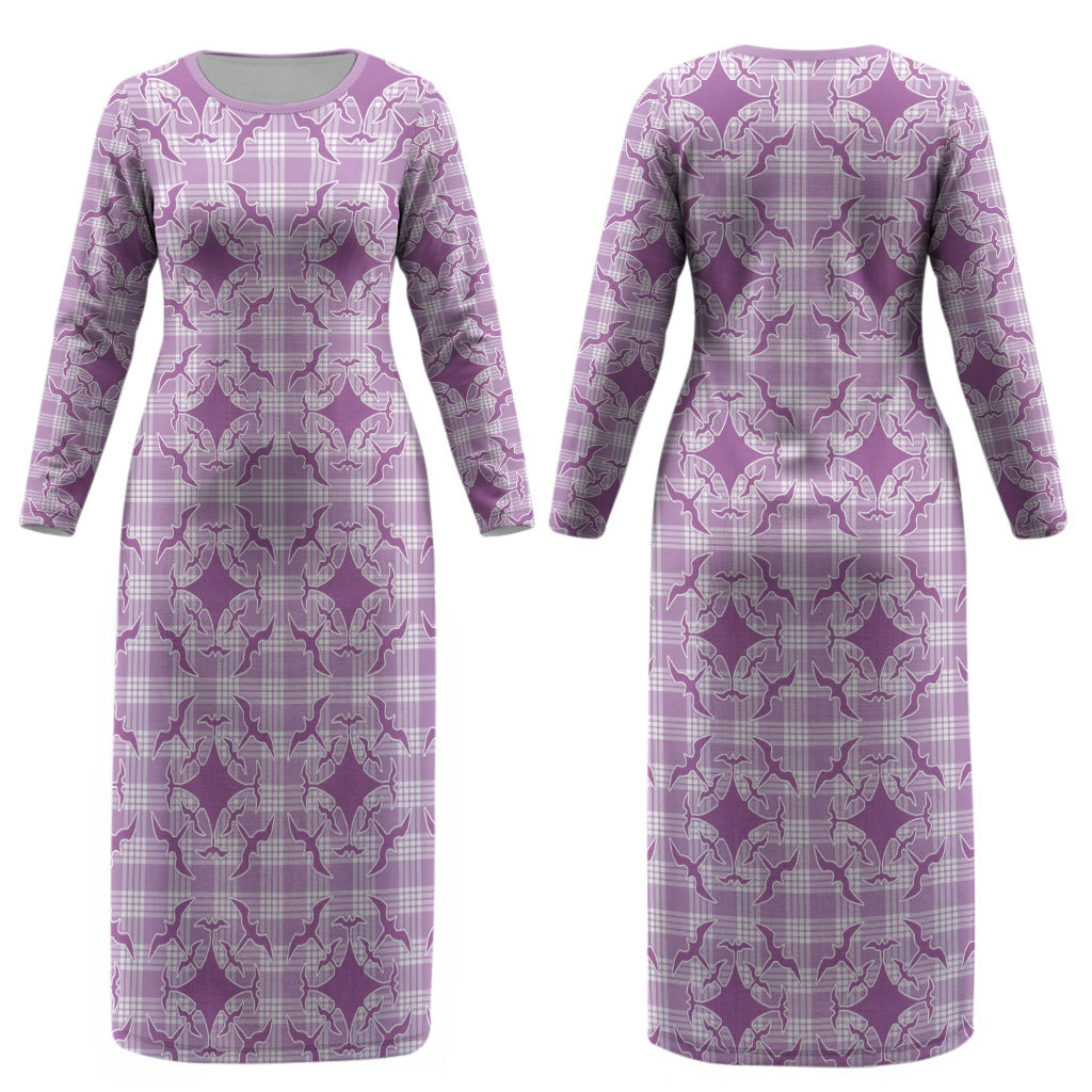 Poni Hawaii Iwa Bird Palaka Motifs Couples Matching Long Sleeve Bodycon Dress and Long Sleeve Button Shirt LT14 - Polynesian Pride