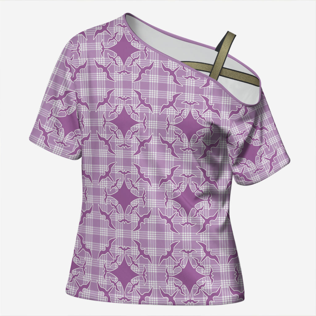 Poni Hawaii Iwa Bird Palaka Motifs Cross Shoulder Shirt