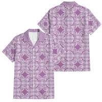 Poni Hawaii Iwa Bird Palaka Motifs Family Matching Puletasi and Hawaiian Shirt LT14 Dad's Shirt - Short Sleeve Purple - Polynesian Pride