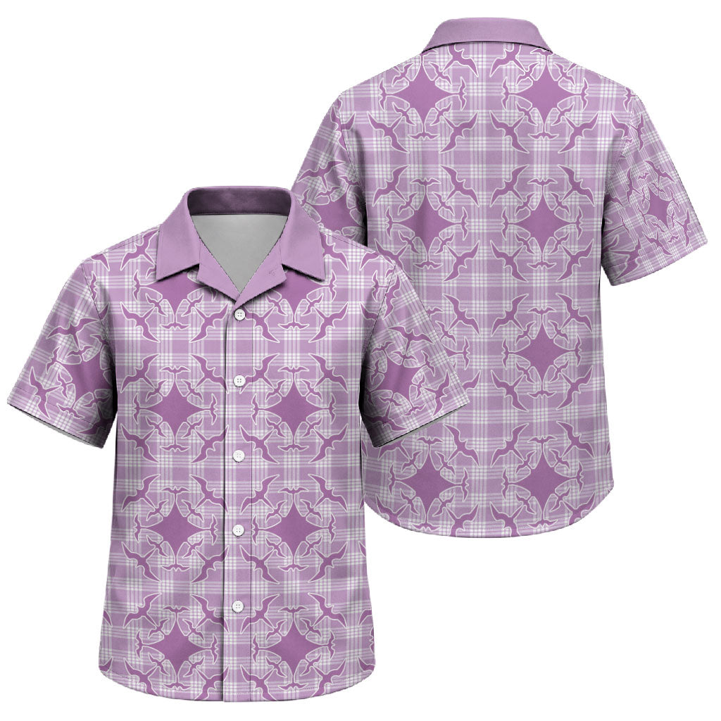 Poni Hawaii Iwa Bird Palaka Motifs Family Matching Puletasi and Hawaiian Shirt LT14 Son's Shirt Purple - Polynesian Pride