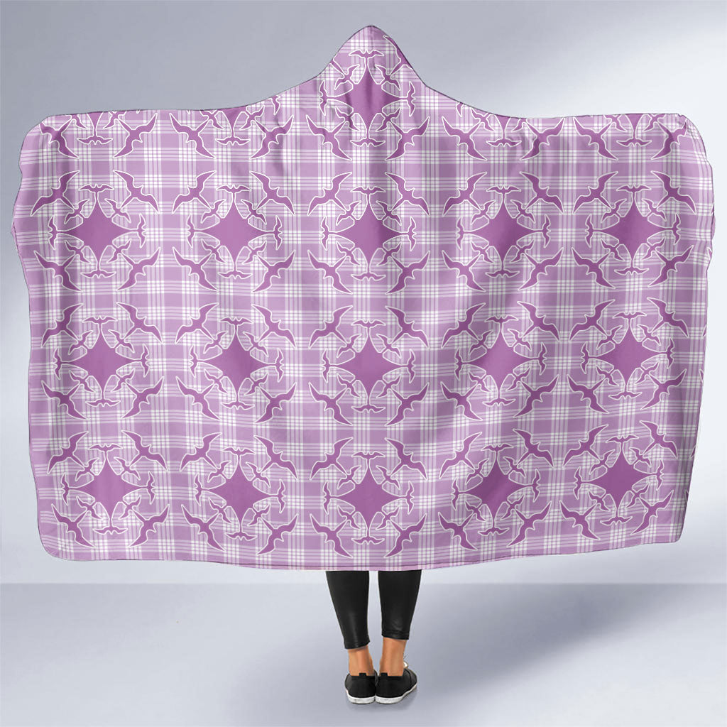 Poni Hawaii Iwa Bird Palaka Motifs Hooded Blanket