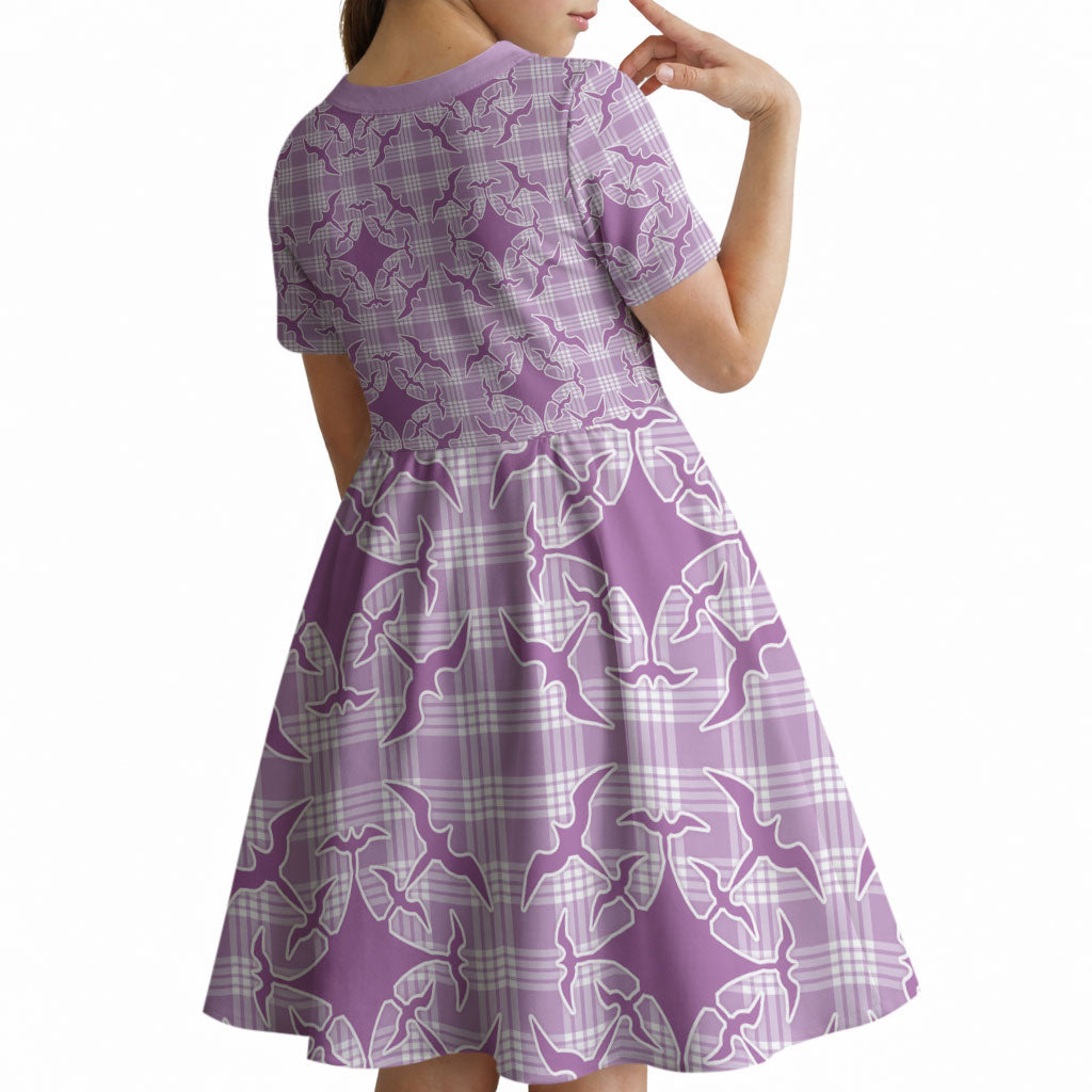 Poni Hawaii Iwa Bird Palaka Motifs Kid Short Sleeve Dress LT14 - Polynesian Pride