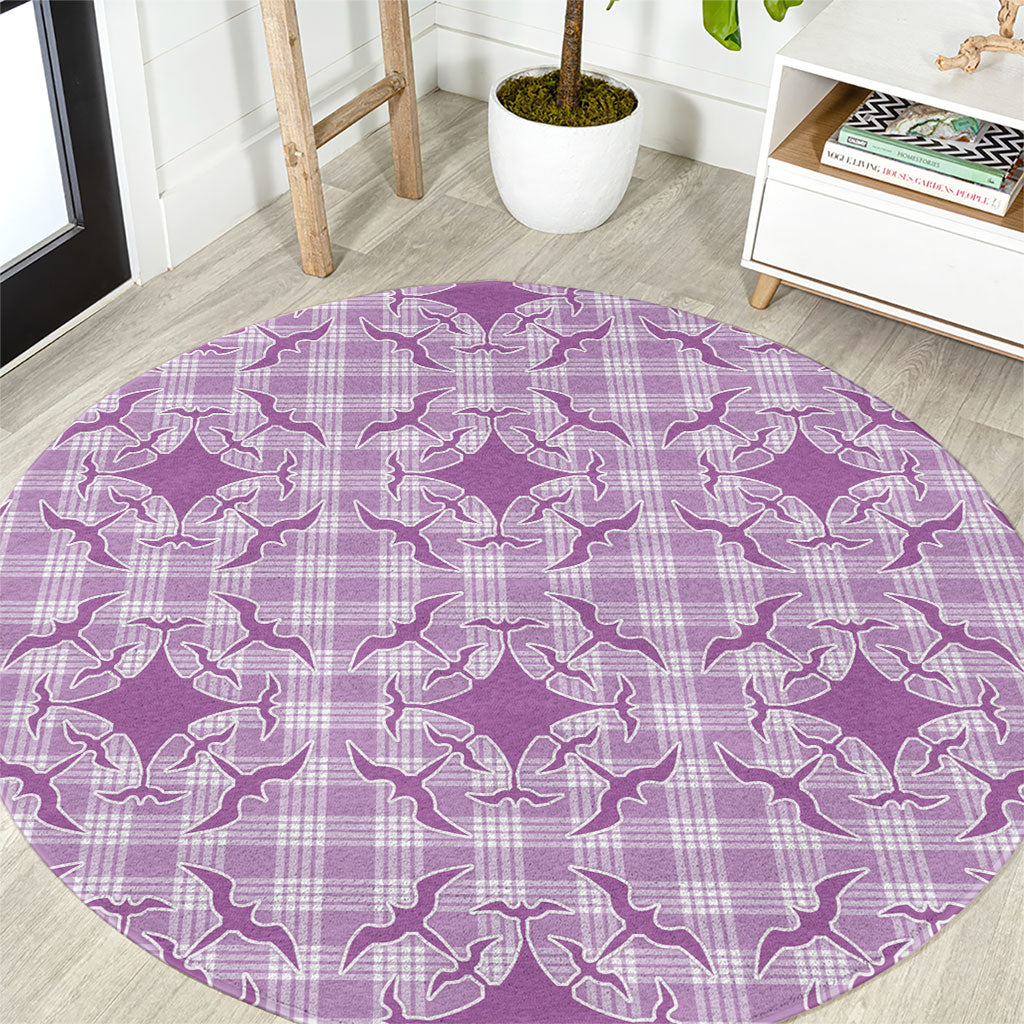 Poni Hawaii Iwa Bird Palaka Motifs Round Carpet