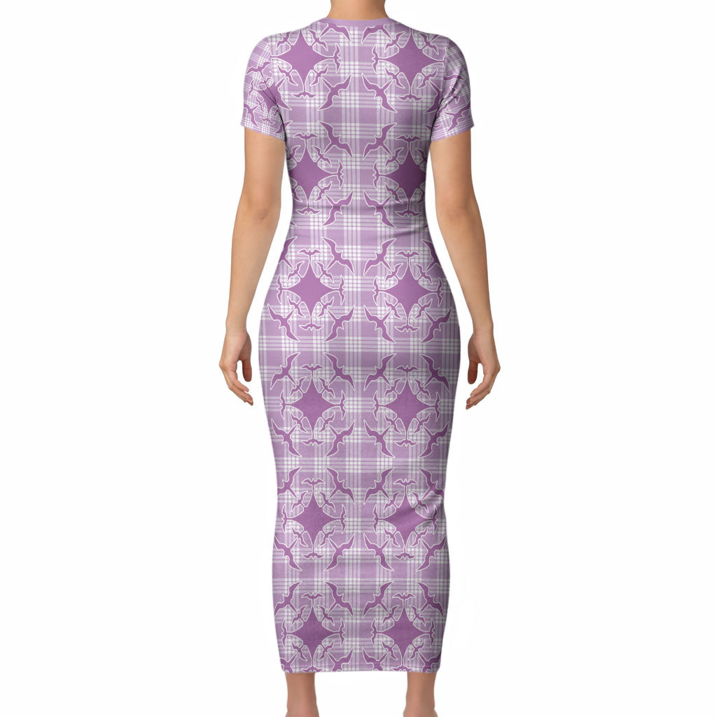 Poni Hawaii Iwa Bird Palaka Motifs Short Sleeve Bodycon Dress LT14 - Polynesian Pride