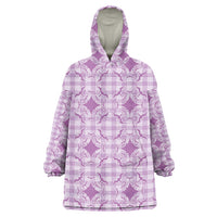 Poni Hawaii Iwa Bird Palaka Motifs Wearable Blanket Hoodie LT14 One Size Purple - Polynesian Pride