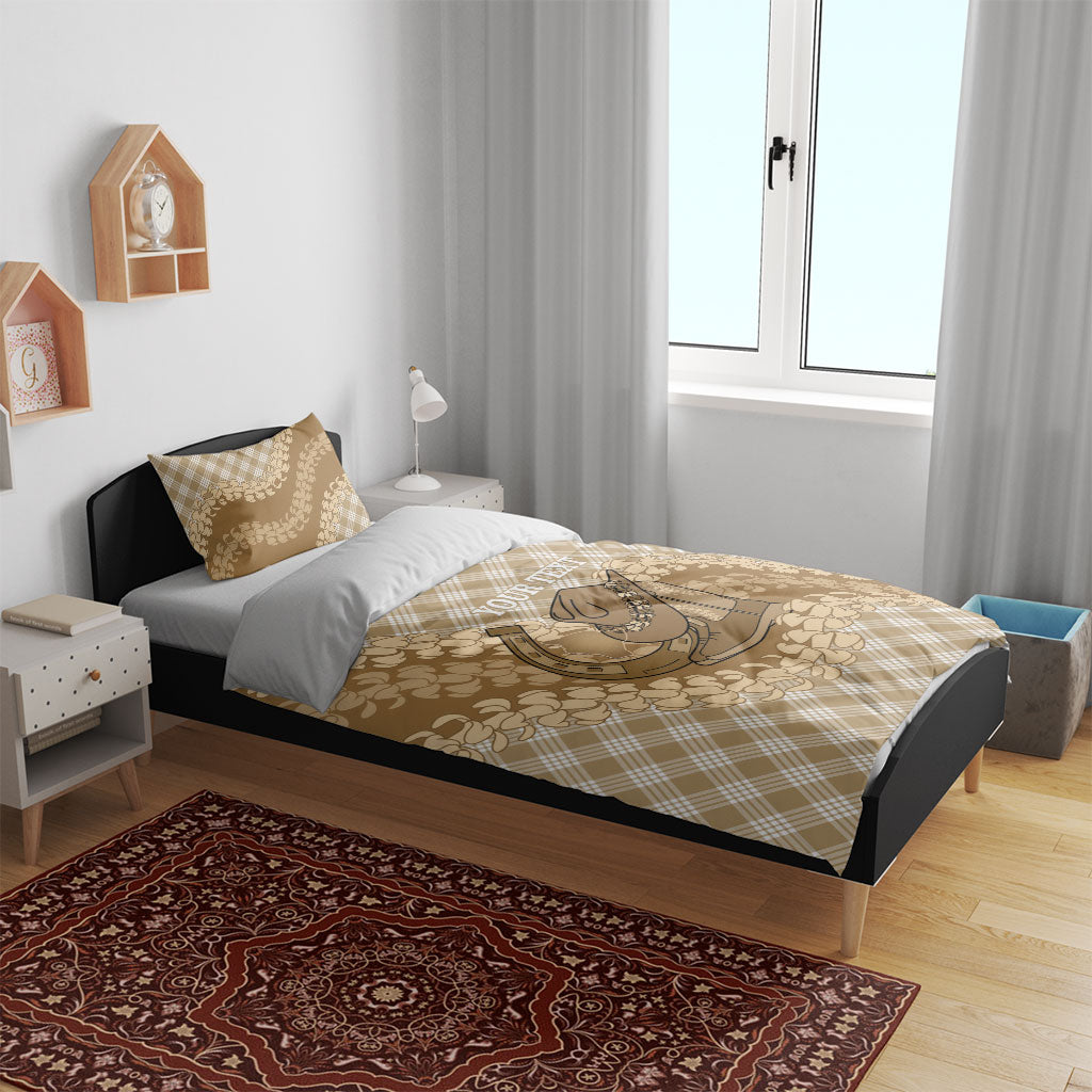 Makue Hawaii Cowboy Palaka Motifs Personalised Bedding Set Paniolo Festival Puakenikeni Lei LT14 - Polynesian Pride