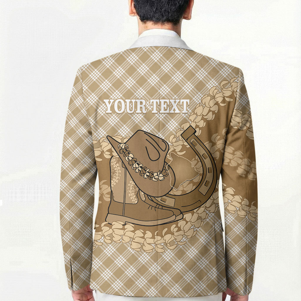 Makue Hawaii Cowboy Palaka Motifs Personalised Blazer Paniolo Festival Puakenikeni Lei LT14 - Polynesian Pride