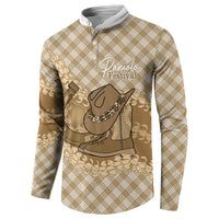 Makue Hawaii Cowboy Palaka Motifs Personalised Button Sweatshirt Paniolo Festival Puakenikeni Lei LT14 - Polynesian Pride