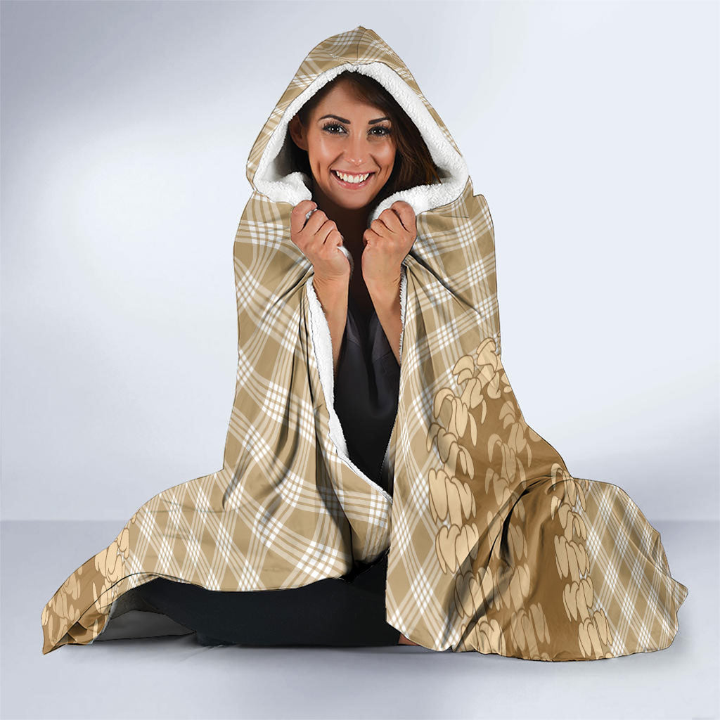 Makue Hawaii Cowboy Palaka Motifs Personalised Hooded Blanket Paniolo Festival Puakenikeni Lei LT14 - Polynesian Pride
