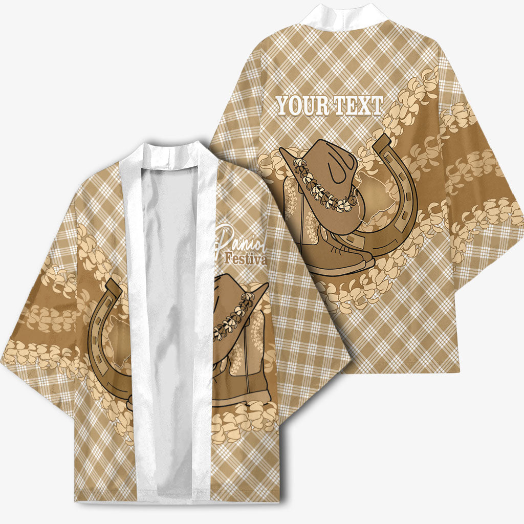 Makue Hawaii Cowboy Palaka Motifs Personalised Kimono Paniolo Festival Puakenikeni Lei LT14 - Polynesian Pride