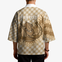 Makue Hawaii Cowboy Palaka Motifs Personalised Kimono Paniolo Festival Puakenikeni Lei LT14 - Polynesian Pride