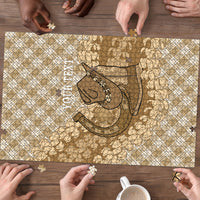 Makue Hawaii Cowboy Palaka Motifs Personalised Puzzle Paniolo Festival Puakenikeni Lei LT14 - Polynesian Pride