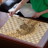 Makue Hawaii Cowboy Palaka Motifs Personalised Puzzle Paniolo Festival Puakenikeni Lei LT14 - Polynesian Pride