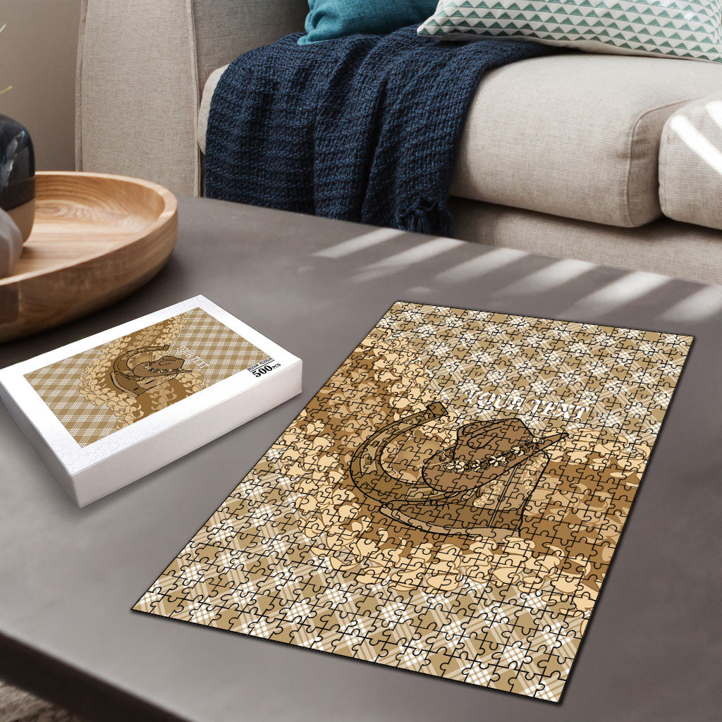 Makue Hawaii Cowboy Palaka Motifs Personalised Puzzle Paniolo Festival Puakenikeni Lei LT14 - Polynesian Pride