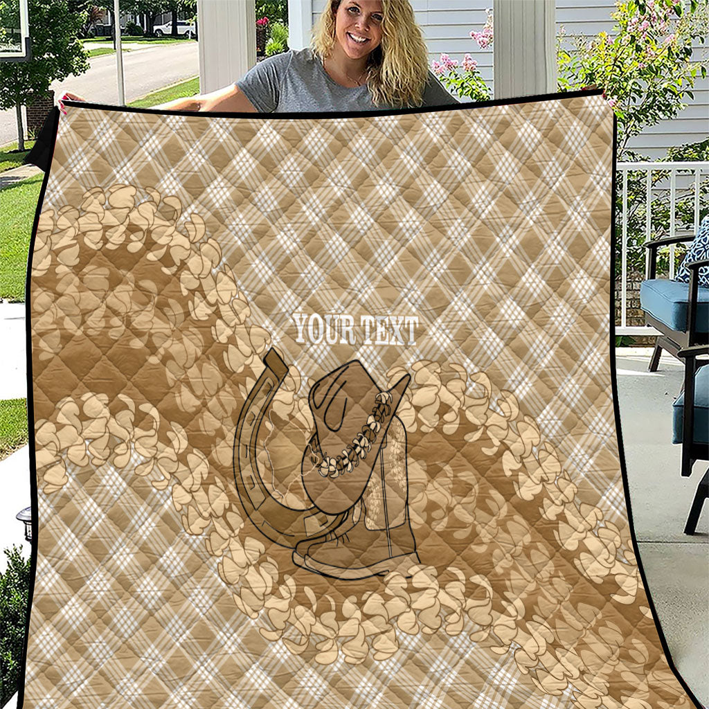 Makue Hawaii Cowboy Palaka Motifs Personalised Quilt Paniolo Festival Puakenikeni Lei