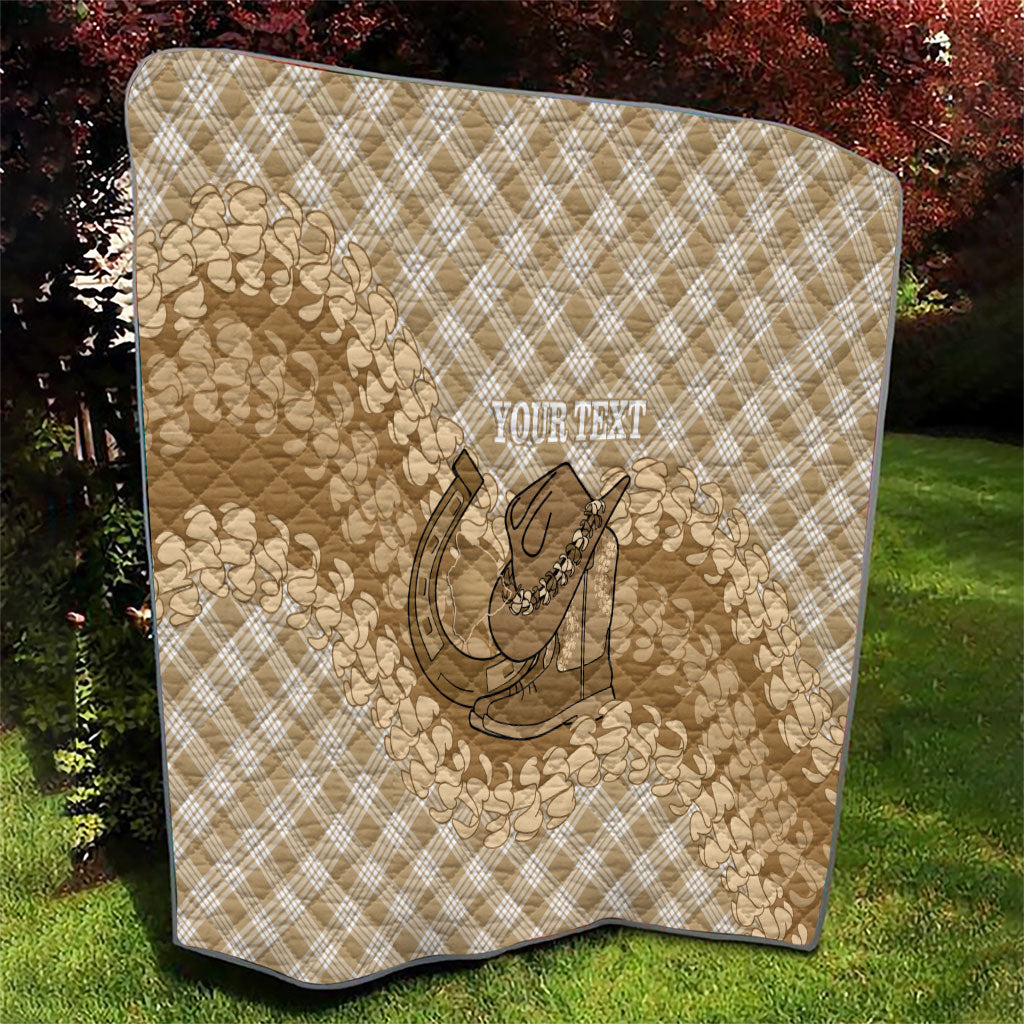 Makue Hawaii Cowboy Palaka Motifs Personalised Quilt Paniolo Festival Puakenikeni Lei LT14 - Polynesian Pride
