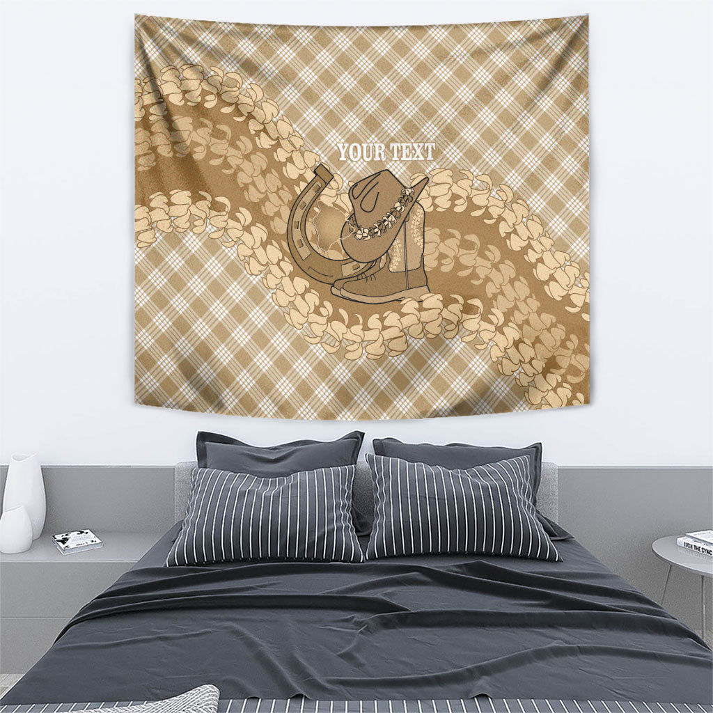 Makue Hawaii Cowboy Palaka Motifs Personalised Tapestry Paniolo Festival Puakenikeni Lei LT14 - Polynesian Pride