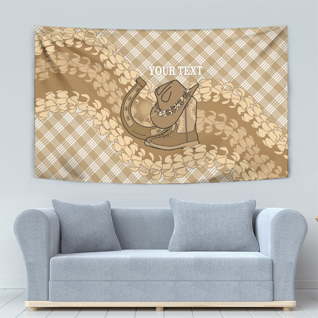 Makue Hawaii Cowboy Palaka Motifs Personalised Tapestry Paniolo Festival Puakenikeni Lei LT14 - Polynesian Pride