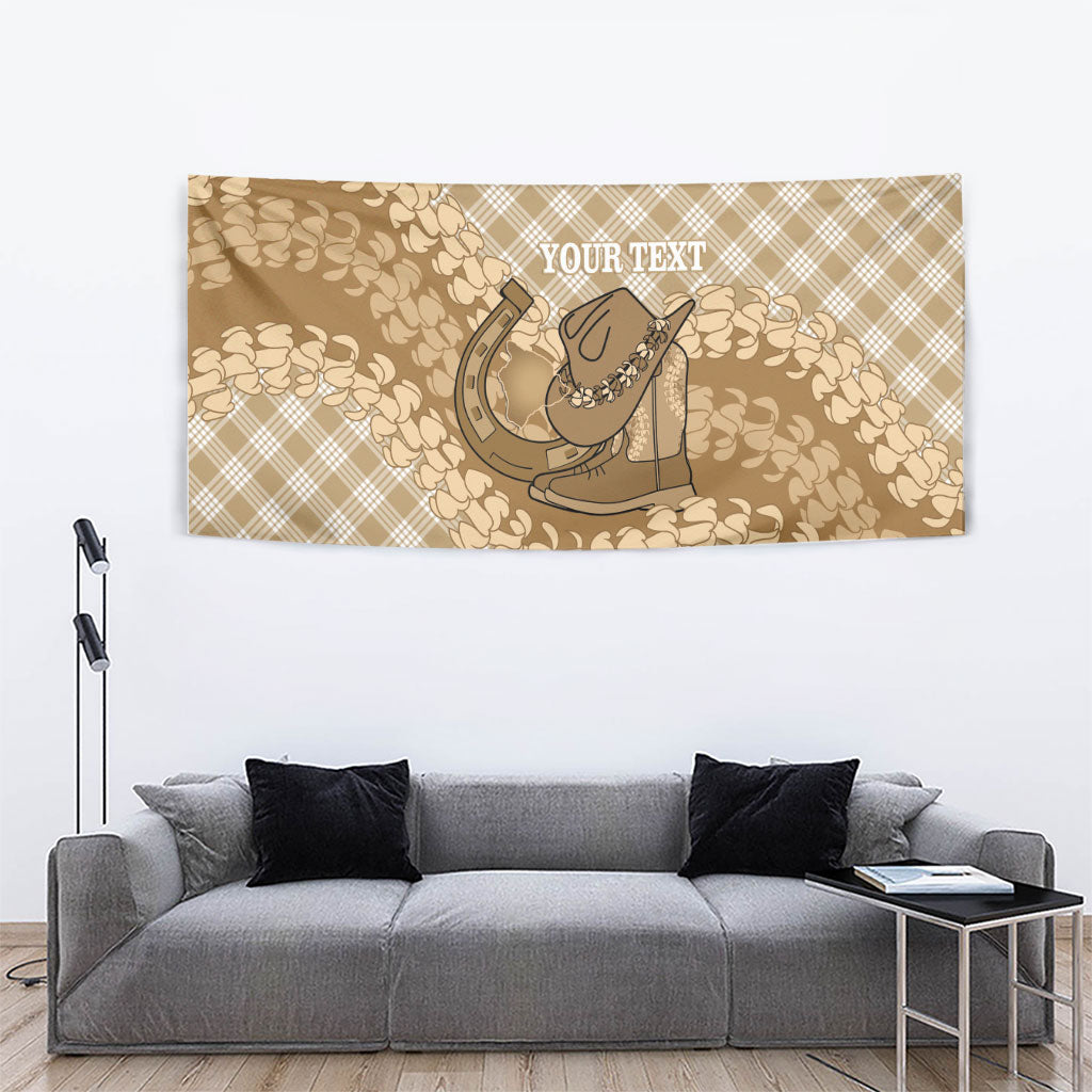 Makue Hawaii Cowboy Palaka Motifs Personalised Tapestry Paniolo Festival Puakenikeni Lei LT14 - Polynesian Pride