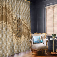 Makue Hawaii Cowboy Palaka Motifs Personalised Window Curtain Paniolo Festival Puakenikeni Lei LT14 - Polynesian Pride