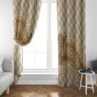 Makue Hawaii Cowboy Palaka Motifs Personalised Window Curtain Paniolo Festival Puakenikeni Lei LT14 - Polynesian Pride