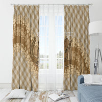 Makue Hawaii Cowboy Palaka Motifs Personalised Window Curtain Paniolo Festival Puakenikeni Lei LT14 - Polynesian Pride