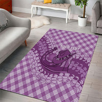 Poni Hawaii Cowboy Palaka Motifs Personalised Area Rug Paniolo Festival Puakenikeni Lei LT14 - Polynesian Pride