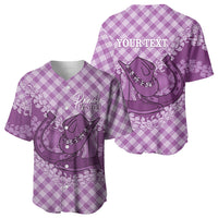 Poni Hawaii Cowboy Palaka Motifs Personalised Baseball Jersey Paniolo Festival Puakenikeni Lei LT14 - Polynesian Pride