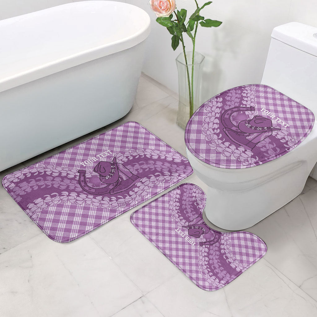 Poni Hawaii Cowboy Palaka Motifs Personalised Bathroom Set Paniolo Festival Puakenikeni Lei LT14 - Polynesian Pride