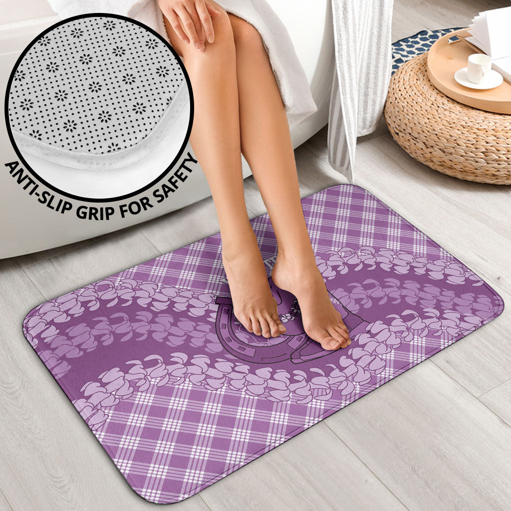 Poni Hawaii Cowboy Palaka Motifs Personalised Bathroom Set Paniolo Festival Puakenikeni Lei LT14 - Polynesian Pride