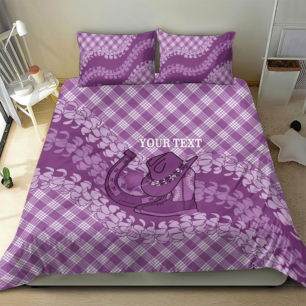 Poni Hawaii Cowboy Palaka Motifs Personalised Bedding Set Paniolo Festival Puakenikeni Lei LT14 - Polynesian Pride