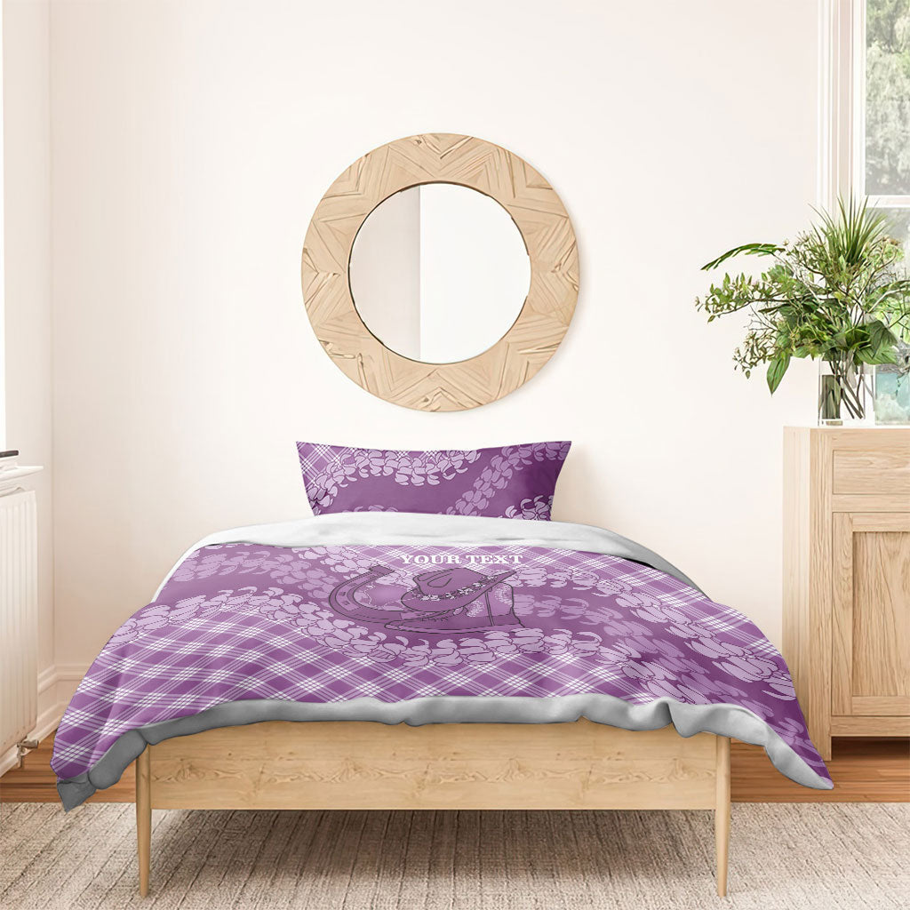 Poni Hawaii Cowboy Palaka Motifs Personalised Bedding Set Paniolo Festival Puakenikeni Lei LT14 - Polynesian Pride