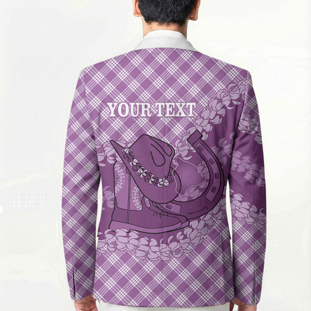Poni Hawaii Cowboy Palaka Motifs Personalised Blazer Paniolo Festival Puakenikeni Lei LT14 - Polynesian Pride