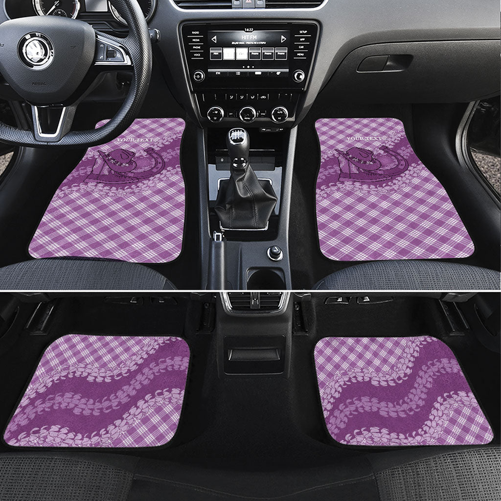 Poni Hawaii Cowboy Palaka Motifs Personalised Car Mats Paniolo Festival Puakenikeni Lei