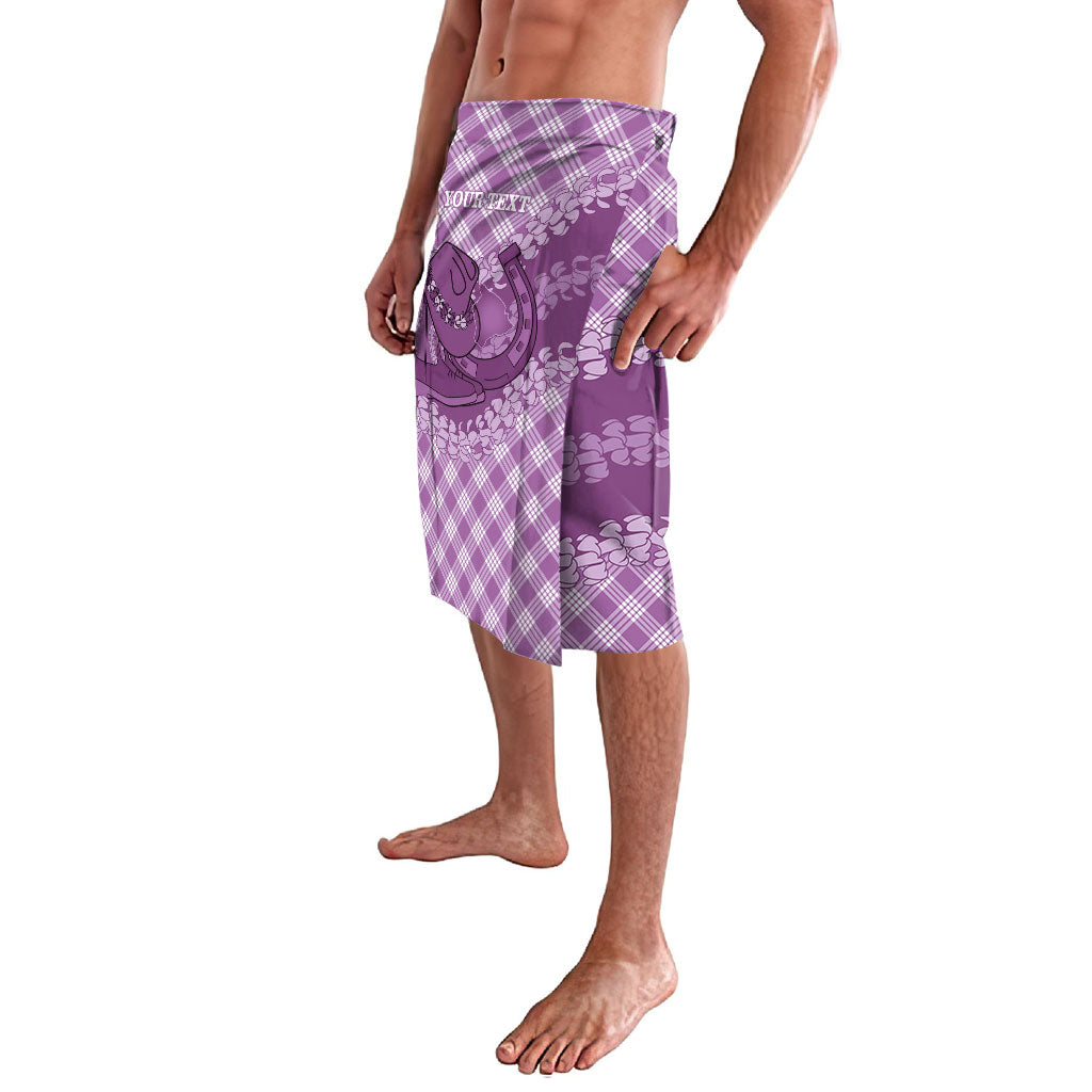 Poni Hawaii Cowboy Palaka Motifs Personalised Lavalava Paniolo Festival Puakenikeni Lei LT14 - Polynesian Pride