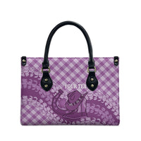 Poni Hawaii Cowboy Palaka Motifs Personalised Leather Bag Paniolo Festival Puakenikeni Lei LT14 - Polynesian Pride