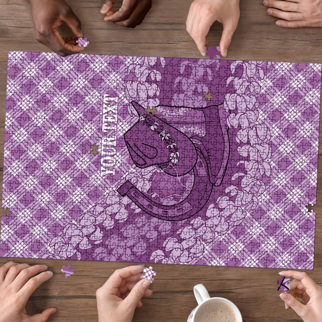 Poni Hawaii Cowboy Palaka Motifs Personalised Puzzle Paniolo Festival Puakenikeni Lei LT14 - Polynesian Pride