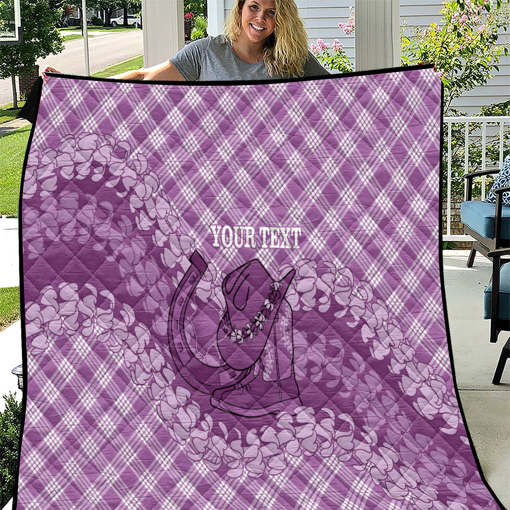 Poni Hawaii Cowboy Palaka Motifs Personalised Quilt Paniolo Festival Puakenikeni Lei