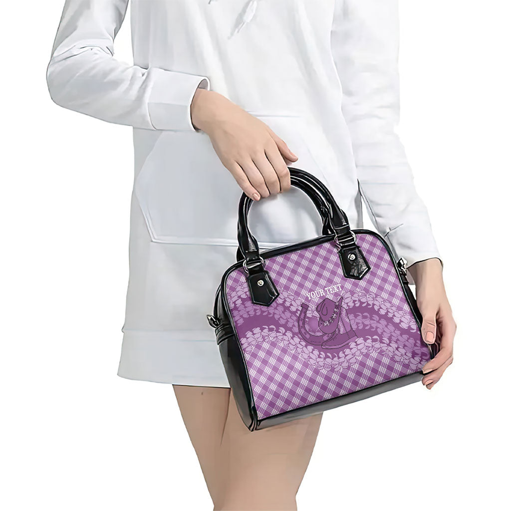 Poni Hawaii Cowboy Palaka Motifs Personalised Shoulder Handbag Paniolo Festival Puakenikeni Lei LT14 - Polynesian Pride