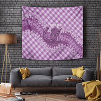 Poni Hawaii Cowboy Palaka Motifs Personalised Tapestry Paniolo Festival Puakenikeni Lei LT14 Purple - Polynesian Pride
