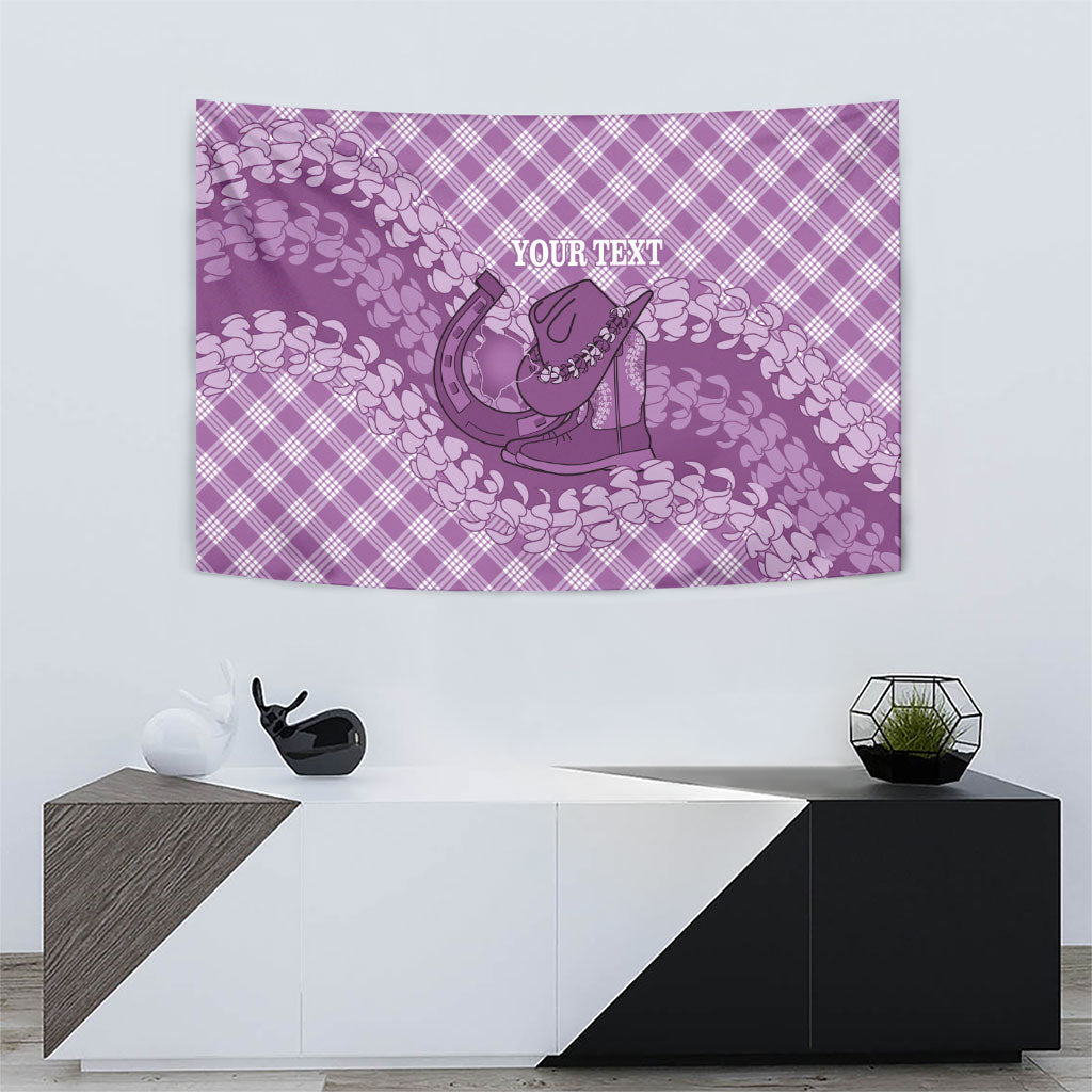 Poni Hawaii Cowboy Palaka Motifs Personalised Tapestry Paniolo Festival Puakenikeni Lei LT14 - Polynesian Pride