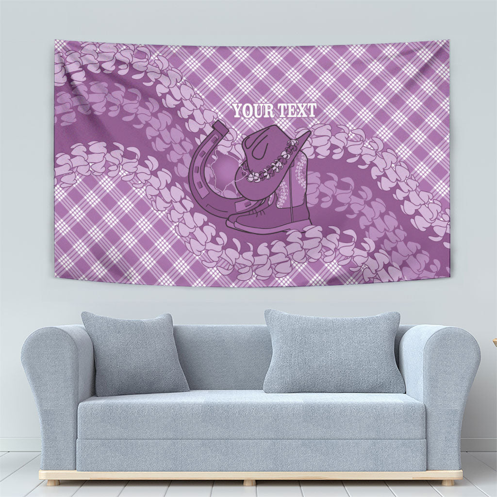 Poni Hawaii Cowboy Palaka Motifs Personalised Tapestry Paniolo Festival Puakenikeni Lei LT14 - Polynesian Pride
