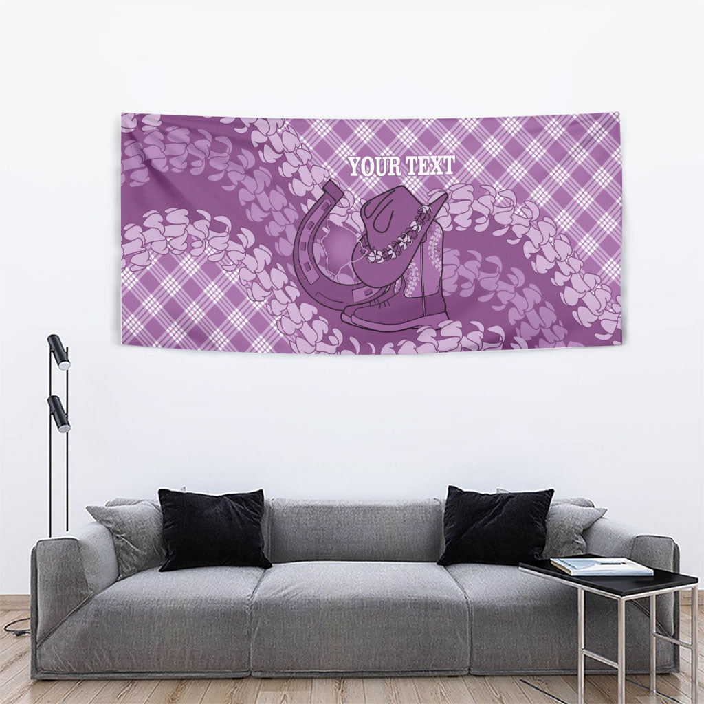 Poni Hawaii Cowboy Palaka Motifs Personalised Tapestry Paniolo Festival Puakenikeni Lei LT14 - Polynesian Pride