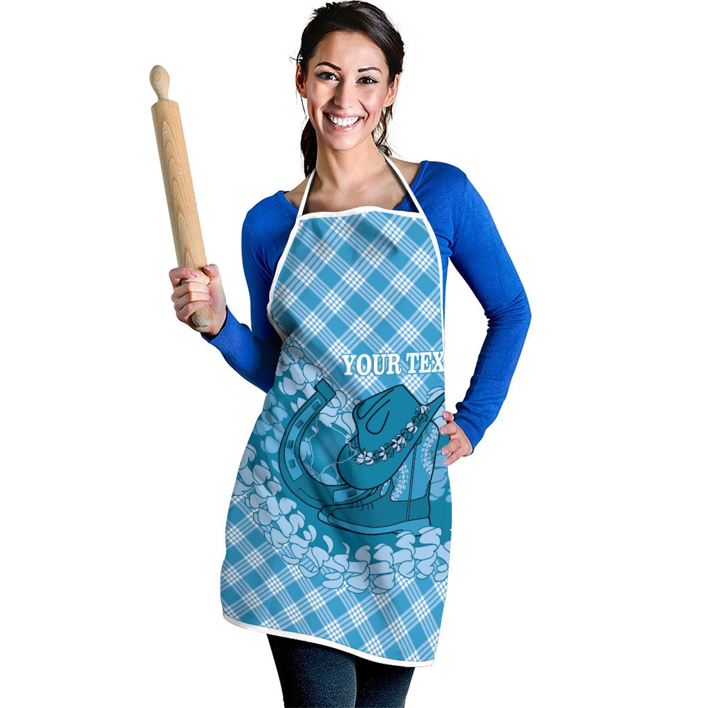 Polu Hawaii Cowboy Palaka Motifs Personalised Apron Paniolo Festival Puakenikeni Lei LT14 - Polynesian Pride