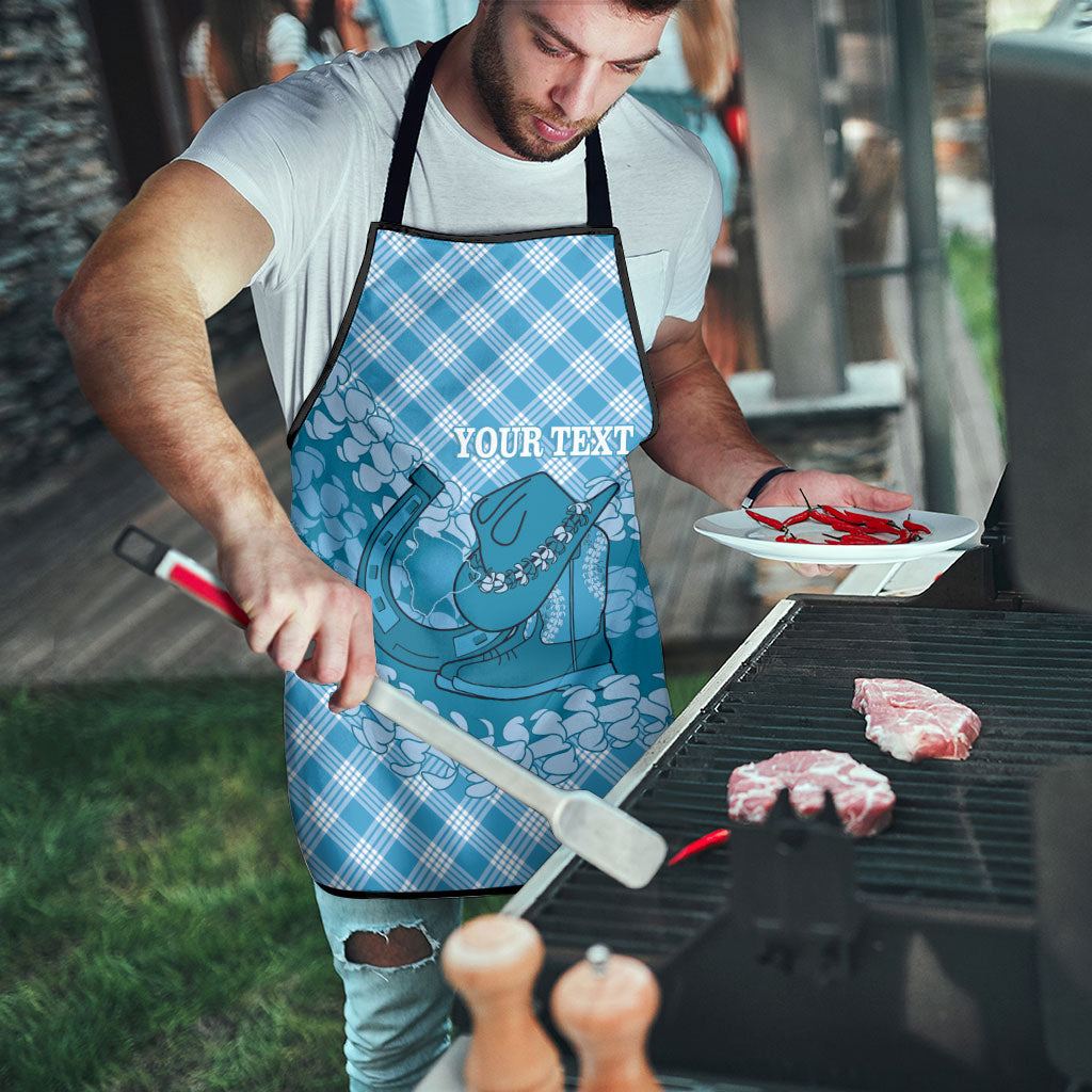 Polu Hawaii Cowboy Palaka Motifs Personalised Apron Paniolo Festival Puakenikeni Lei LT14 - Polynesian Pride