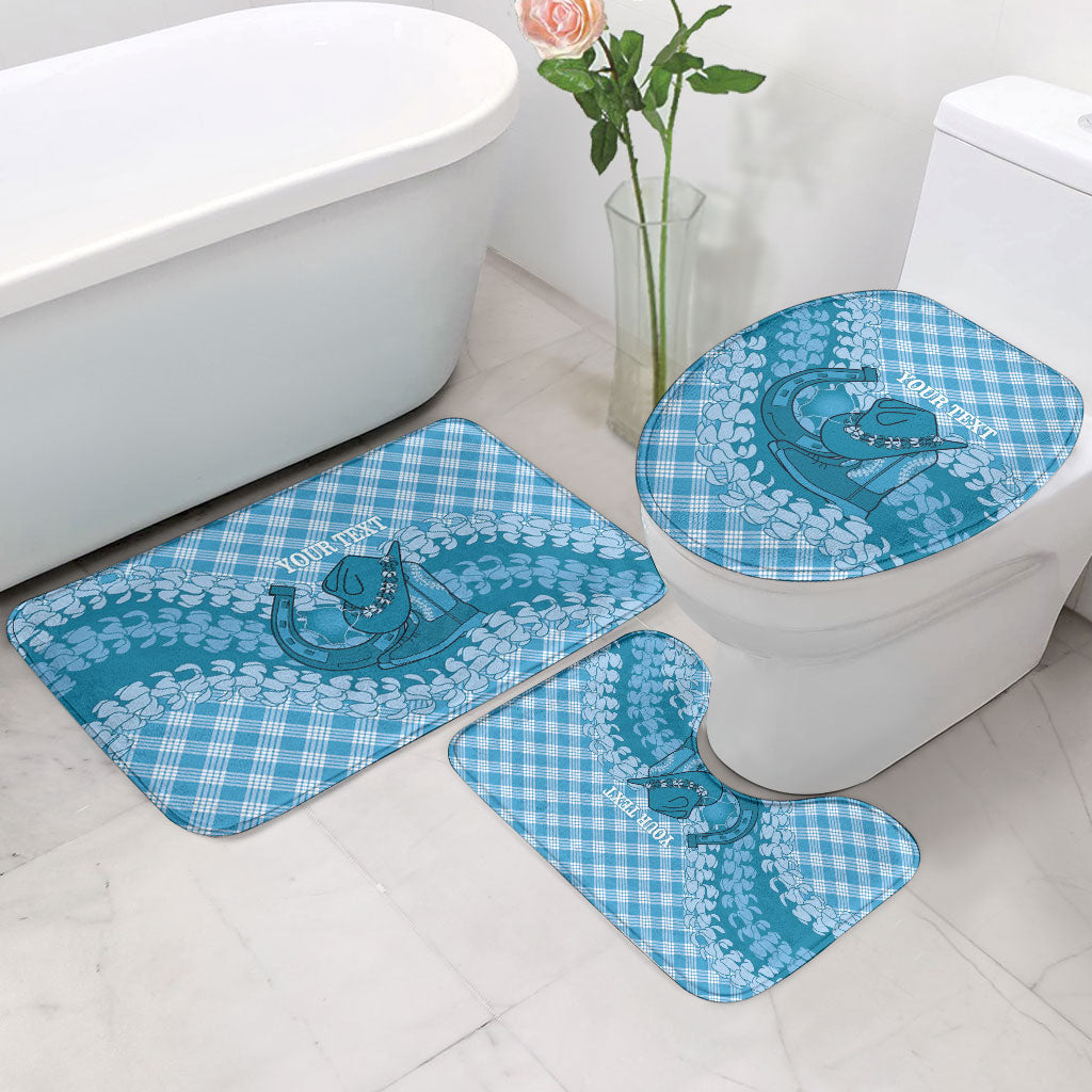 Polu Hawaii Cowboy Palaka Motifs Personalised Bathroom Set Paniolo Festival Puakenikeni Lei LT14 - Polynesian Pride