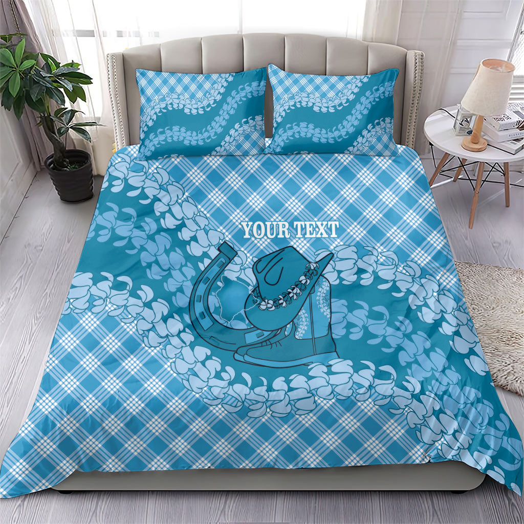 Polu Hawaii Cowboy Palaka Motifs Personalised Bedding Set Paniolo Festival Puakenikeni Lei LT14 - Polynesian Pride