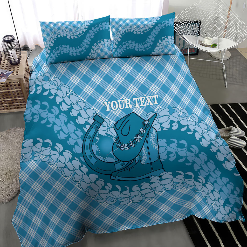 Polu Hawaii Cowboy Palaka Motifs Personalised Bedding Set Paniolo Festival Puakenikeni Lei LT14 - Polynesian Pride