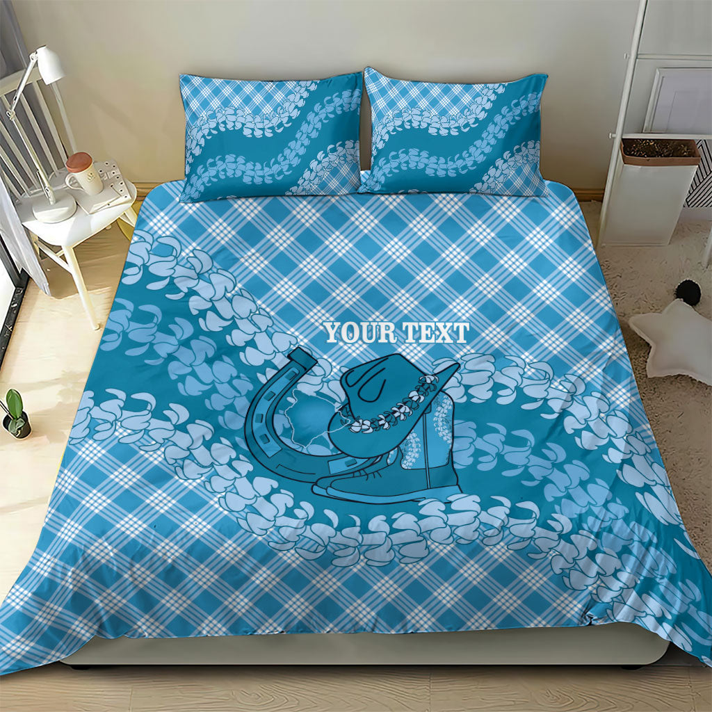 Polu Hawaii Cowboy Palaka Motifs Personalised Bedding Set Paniolo Festival Puakenikeni Lei LT14 - Polynesian Pride
