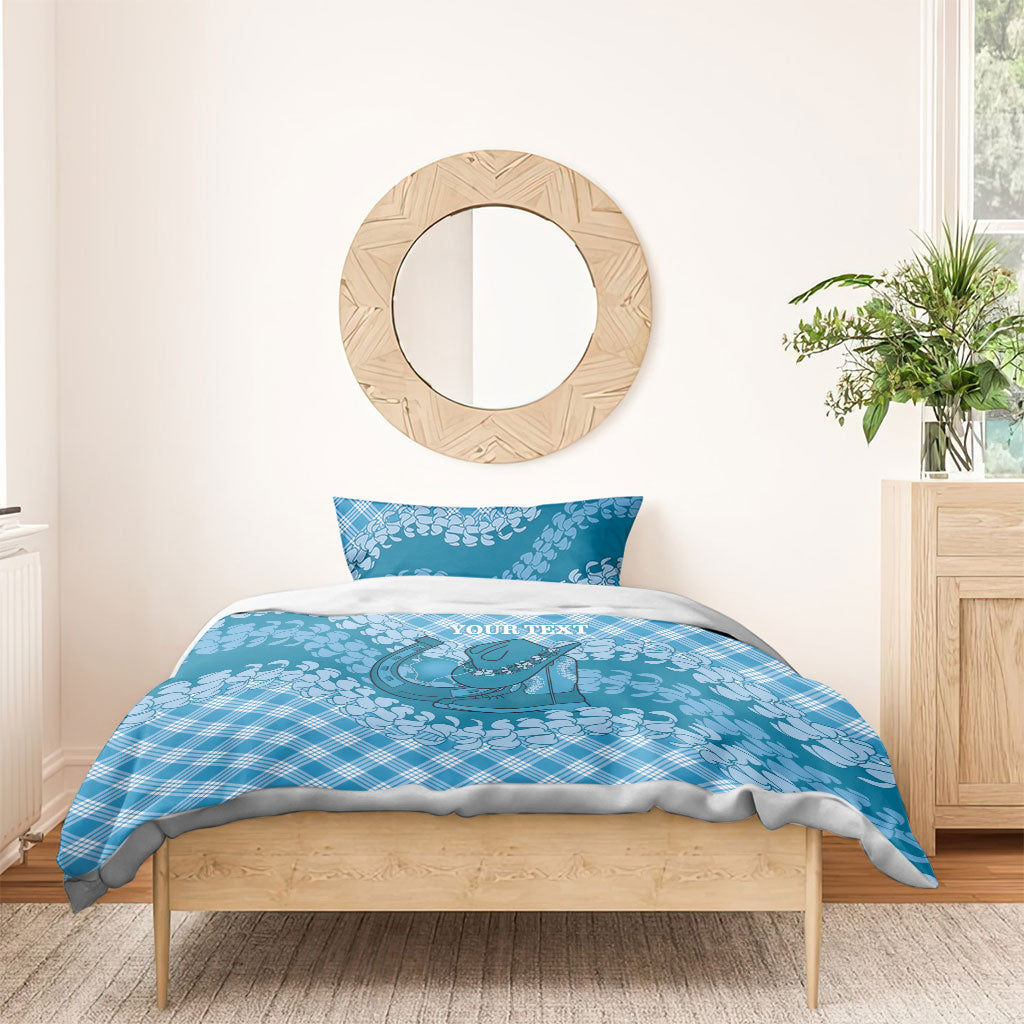 Polu Hawaii Cowboy Palaka Motifs Personalised Bedding Set Paniolo Festival Puakenikeni Lei LT14 - Polynesian Pride